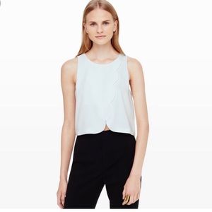 Black cropped, scalloped top
